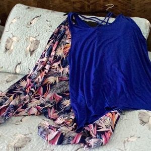 Handkerchief skirt with color matching jersey top